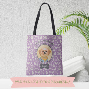 Tote Bag med Anpassningsbar Pet Porträtt & Namn Tygkasse