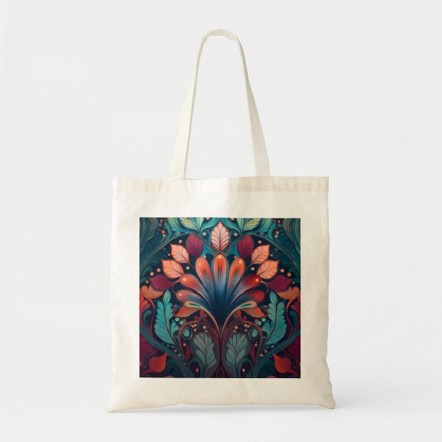 Tote Bag med Art nouveau-design. Tygkasse (Framsidan)