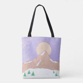Tote Bag med bergsscen Tygkasse