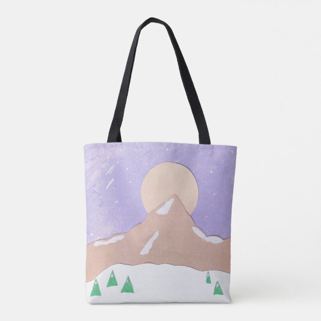 Tote Bag med bergsscen Tygkasse (Baksida)