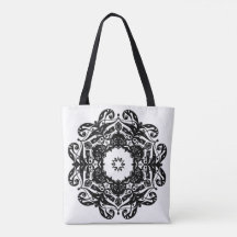 Tote Bag med Black and White Orements
