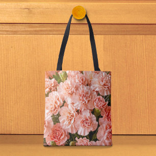 Tote Bag med Bleka Rosa Nejlikor Tygkasse