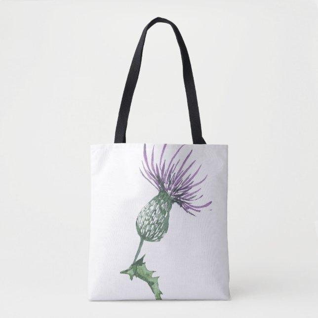 Tote Bag med blommande tistel Tygkasse (Framsida)