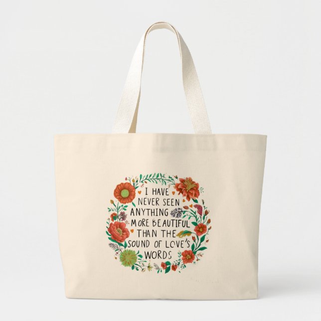 Tote Bag med Blommigt II Jumbo Tygkasse (Framsidan)