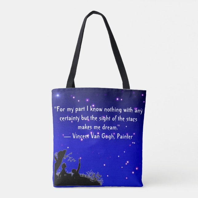 Tote Bag med citat från Vincent Van Gogh Tygkasse (Baksida)