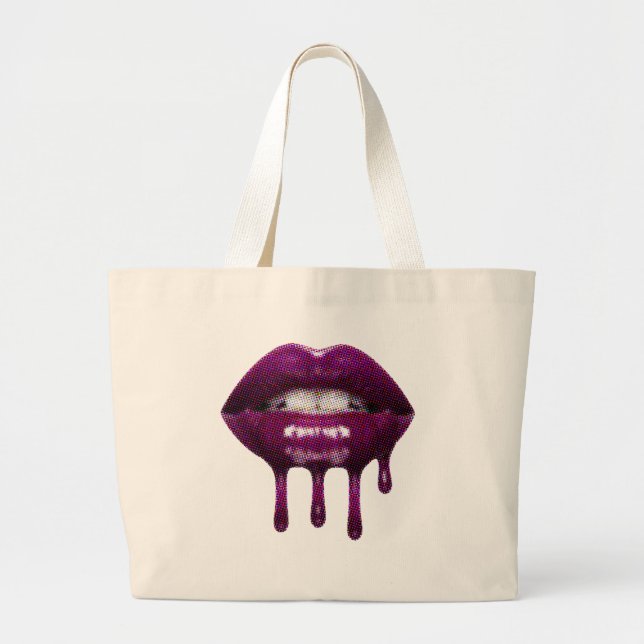Tote Bag med droppande pixlad läpp  Jumbo Tygkasse (Framsidan)