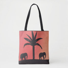 Tote Bag med Elephant Design Tygkasse
