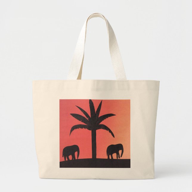 Tote Bag med Elephant Scene Jumbo Tygkasse (Framsidan)