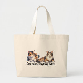 Tote Bag med en snygg katttema Jumbo Tygkasse