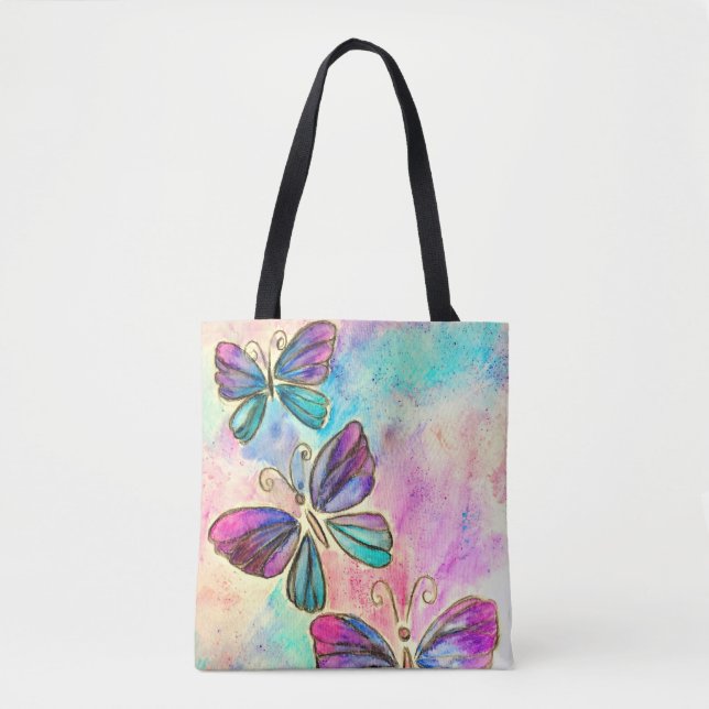 Tote Bag med fjärilar Tygkasse (Framsida)