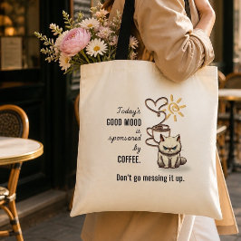 Tote Bag med 'God Humör Sponsrat av Kaffe' Tygkasse