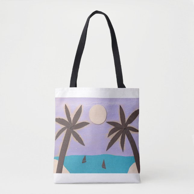 Tote Bag med Handflatan och oceandesign Tygkasse (Framsida)