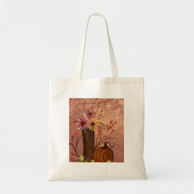 Tote Bag med höstblommor Tygkasse (Framsidan)