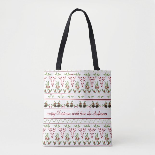 Tote-bag med kottar och bär med text tygkasse (Framsida)