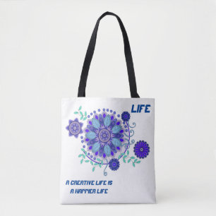 Tote Bag med kreativ blommor Tygkasse