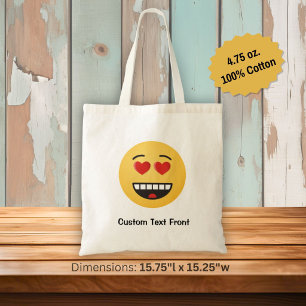 Tote-bag med leende ansikte och hjärtformade ögon tygkasse