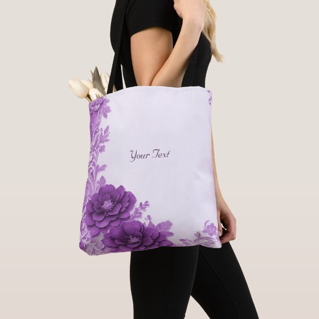 Tote Bag med Lila Blommor som Frodas Tygkasse (Närbild)