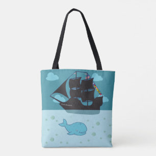 Tote Bag med Melville Tall Frakt och Squirt Logoty Tygkasse