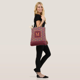 Tote Bag med orientaliskt inspirerat Mönster och M Tygkasse