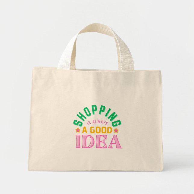 Tote Bag med Positiva Vibbar |Inköpsväska | Mini Tygkasse (Framsidan)