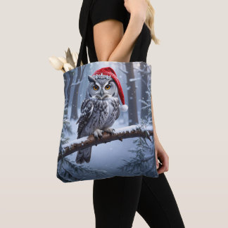 Tote Bag med Ugglan i Tomtehatt Tygkasse