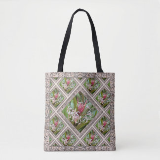 Tote Bag med vacker Rosa Spider Lillies Tygkasse