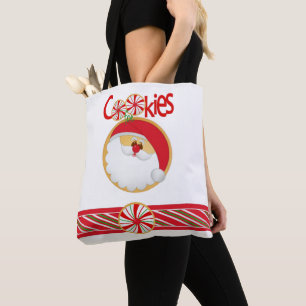 Tote Bag, medel, för tomtcookies, allt-över-utskri Tygkasse