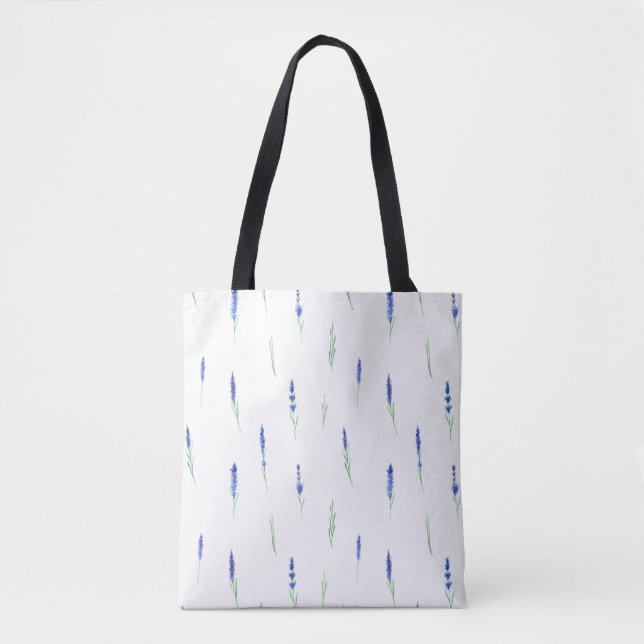 Tote Bag (Medium) - Lavender Pattern Tygkasse (Framsida)