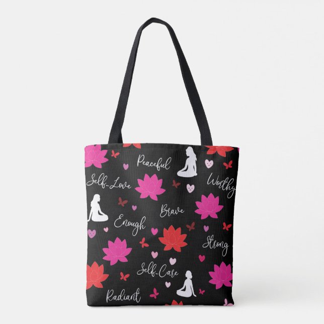 Tote Bag | Minimalistisk Välbefinnande Tote Bag Tygkasse (Baksida)