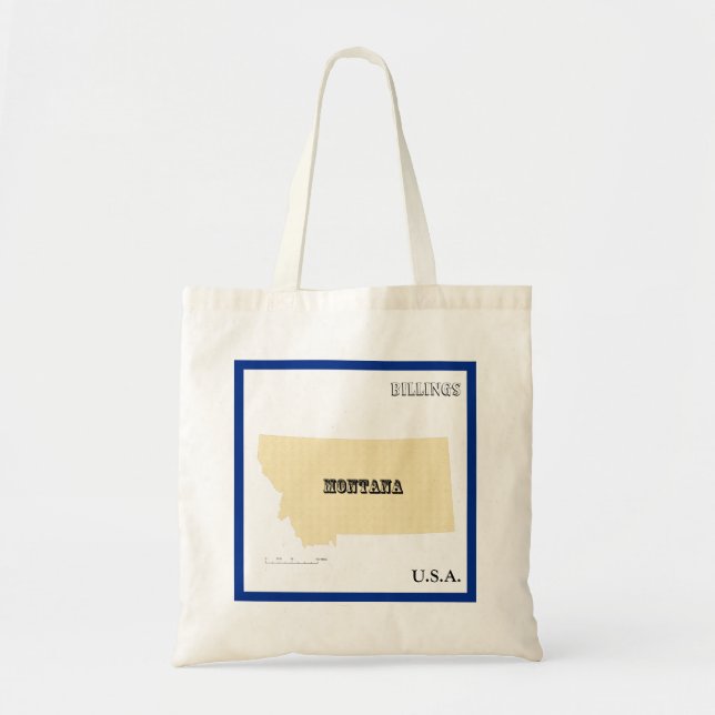 Tote Bag - Montana Statskarta med Stad Tygkasse (Framsidan)