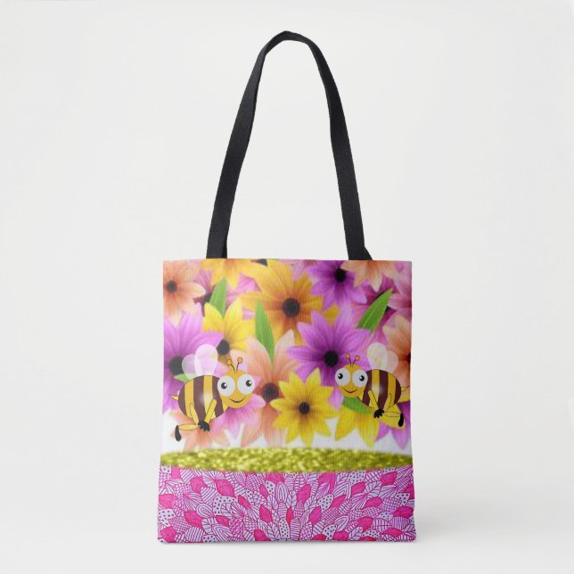 Tote Bag Mors dag Bumblebee Tygkasse (Framsida)