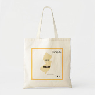 Tote Bag - New Jersey Map with City Tygkasse
