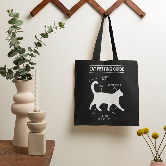Tote Bag-nummer för Cat Petting Guide Tygkasse (Skapare uppladdad)