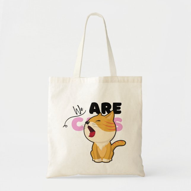 Tote Bag-nummer för Cute Sleeping-katteemat Tygkasse (Framsidan)