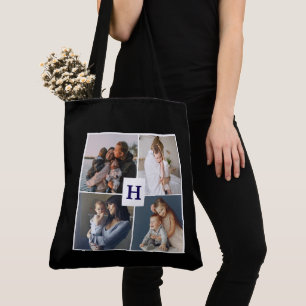Tote Bag-nummer för det moderna multifoto Grid Cut Tygkasse