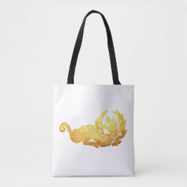 Tote Bag-nummer för Golden Dragon Anpassningsbar A Tygkasse