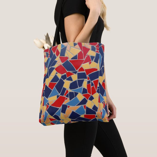 Tote Bag och Red Mosaic Tygkasse (Närbild)