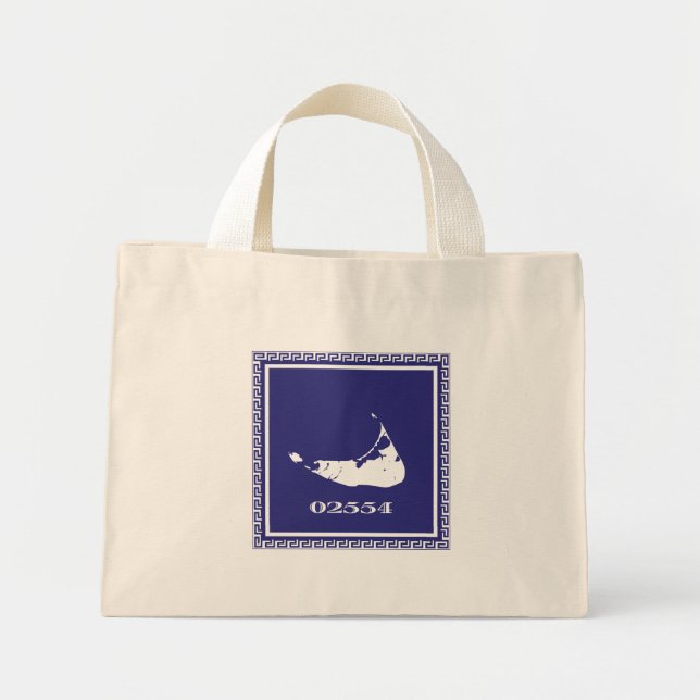 Tote Bag och White Nantucket Island Tote Bag Mini Tygkasse (Framsidan)