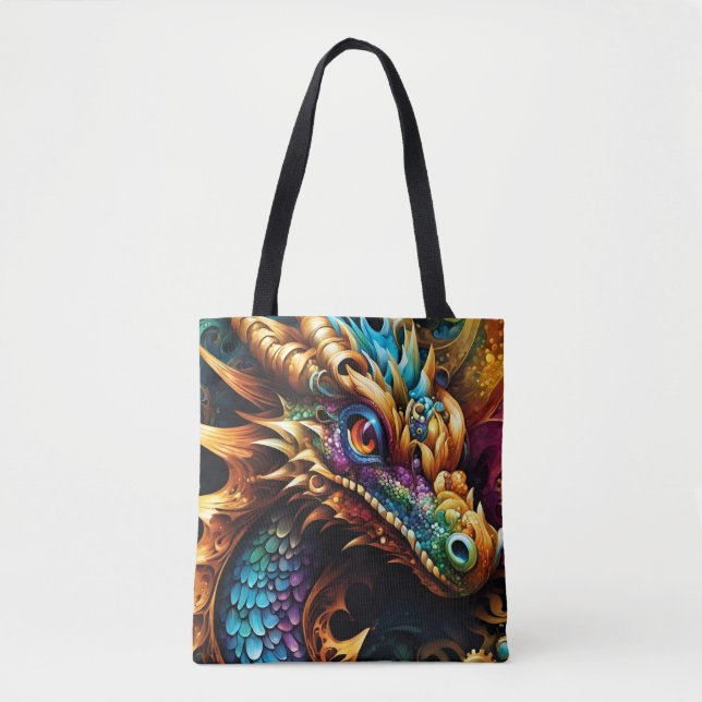 Tote bag original Dragon dans le style steampunk Tygkasse (Framsida)