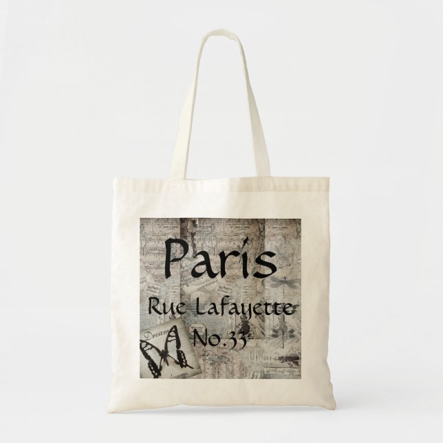 Tote Bag - Paris Rue Lafayette No.33 Tygkasse (Framsidan)