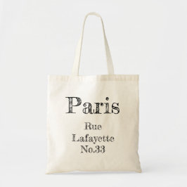 Tote Bag - Paris Rue Lafayette No.33 Tygkasse
