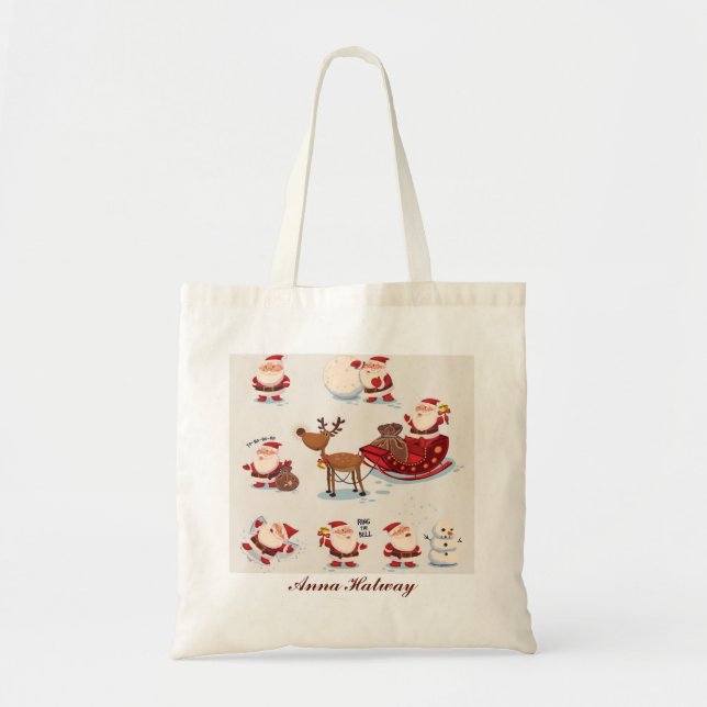 Tote Bag | Personlig Tomte & Vänner Jul  Tygkasse (Framsidan)
