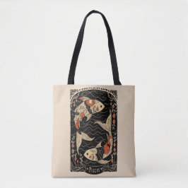 Tote Bag Pisces Celestial Zodiac Art Tygkasse
