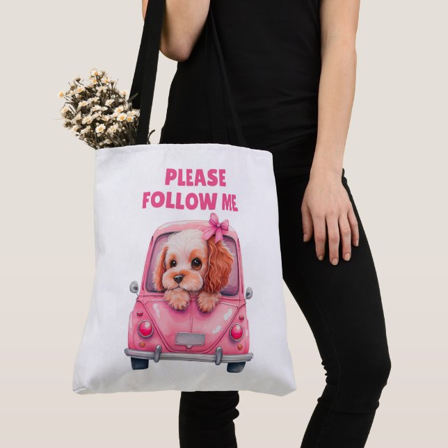Tote Bag Please follow me  Tygkasse (Närbild)