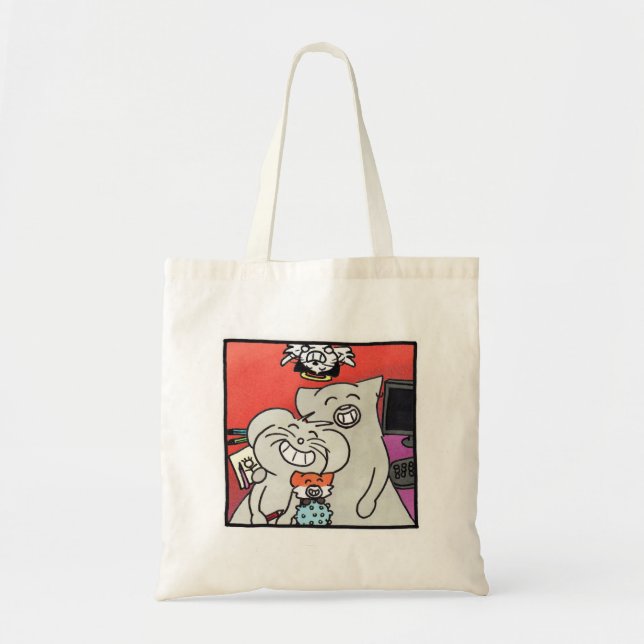 Tote Bag "Portrait de famille Ragnagna" Tygkasse (Framsidan)