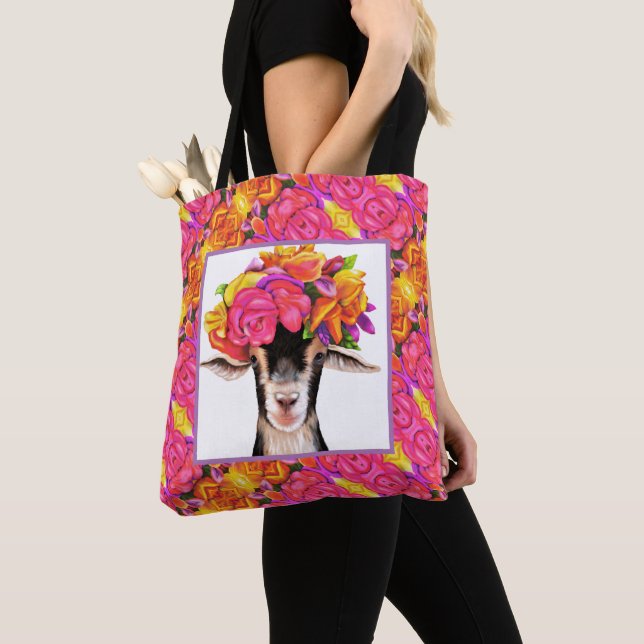 Tote Bag - Posey the Goat Tygkasse (Närbild)