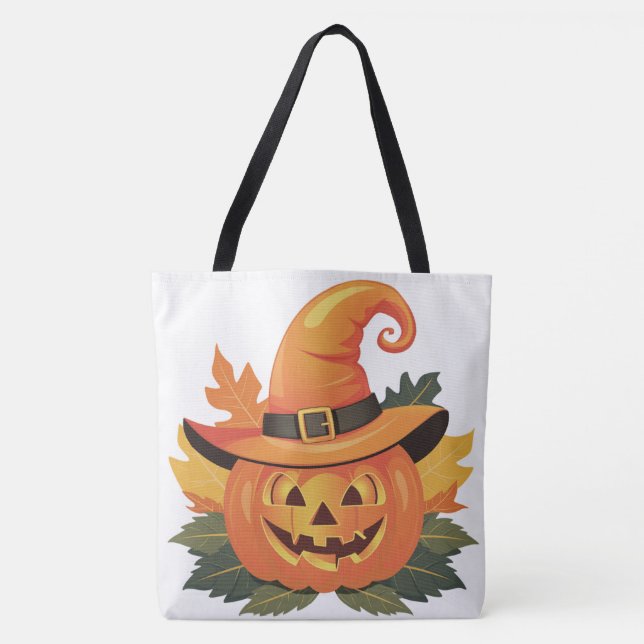 Tote Bag Pumpkin Halloween Séris 7 02 Tygkasse (Framsida)