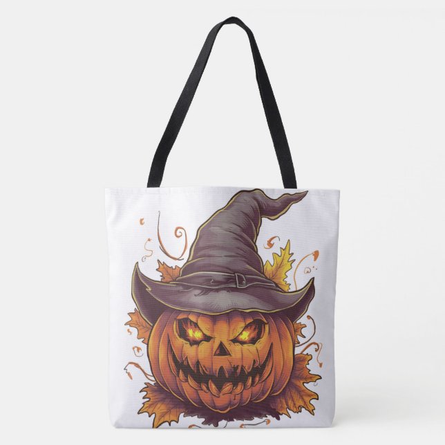 Tote Bag Pumpkin Halloween Séris 7 05 Tygkasse (Framsida)