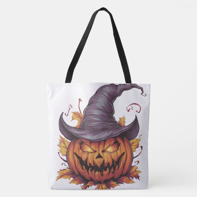 Tote Bag Pumpkin Halloween Séris 7 06 Tygkasse (Framsida)