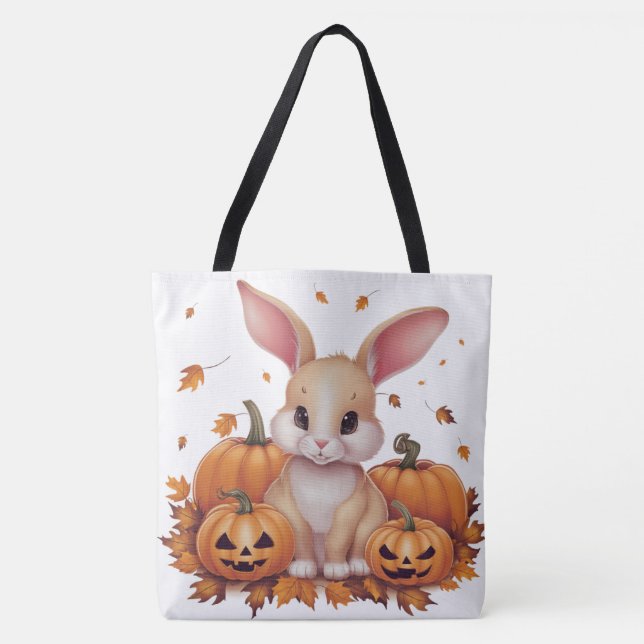 Tote Bag Pumpkin Halloween Séris 7 14 Tygkasse (Framsida)